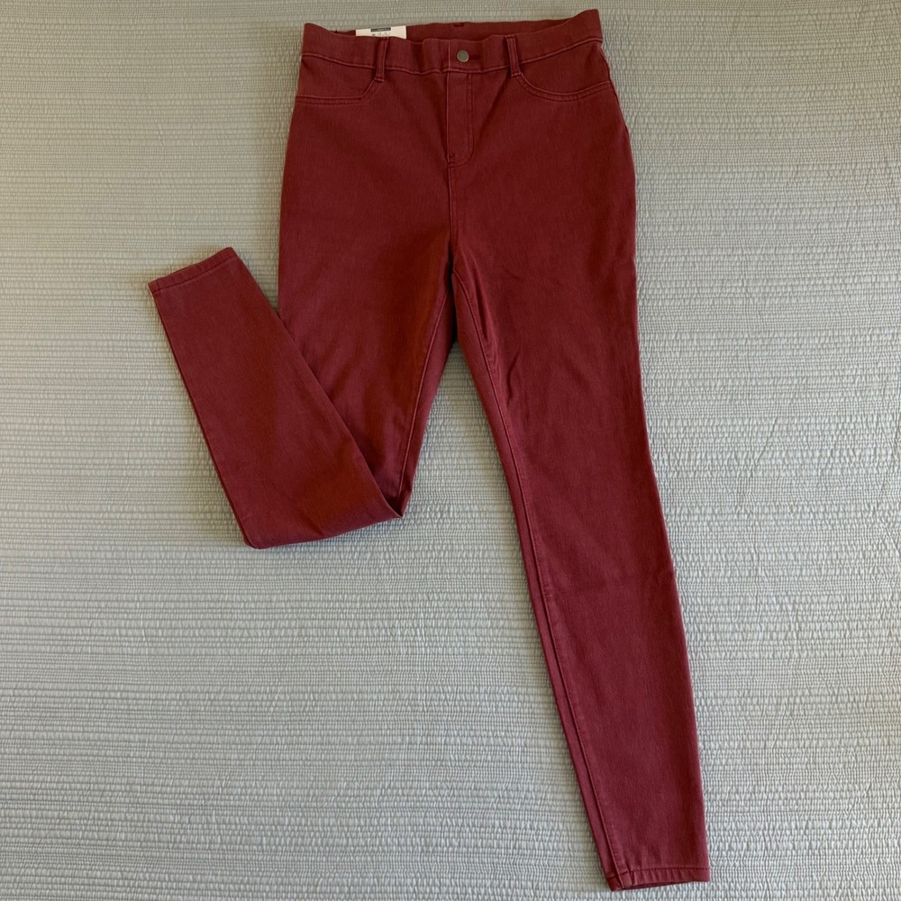 Time and Tru Womens High Rise Stretch Jeggings Red Size M ( 8-10 )